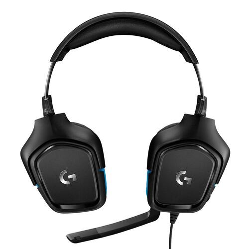 Gaming headset Logitech G432 med mikrofon - sort/blå
