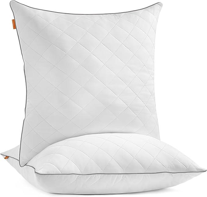 Hovedpuder 80×80 cm – SONGMICS HOME, vendbare, sæt á 2, kølig/varm side, 1.200 g fyld, maskinvask og tørretumbling op til 60 °C – Cloud White