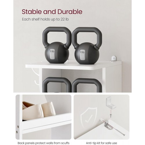 Skostativ smalt 7 niveauer hvid