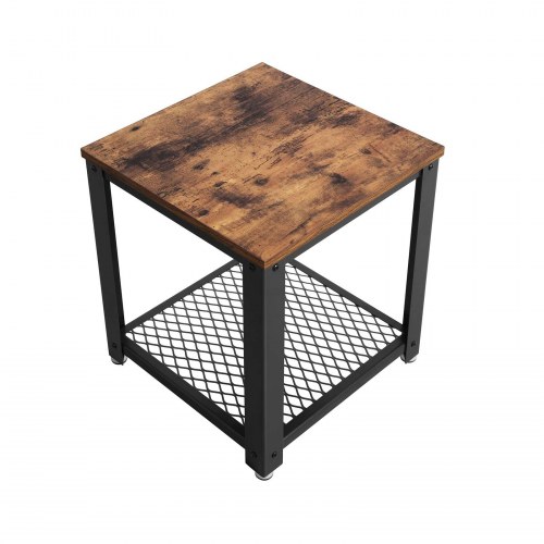 Sidebord i industrielt design rustik brun/sort, 45 × 45 × 55 cm