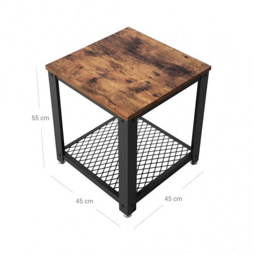 Sidebord i industrielt design rustik brun/sort, 45 × 45 × 55 cm