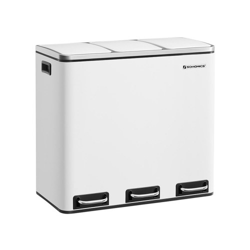 Skraldespand til affaldssortering 3 x 18 l pedalspand, hvid