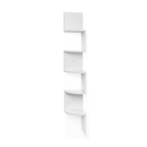 Hjørnehylde væghylde 5 niveauer – VASAGLE, zigzag design, hvid