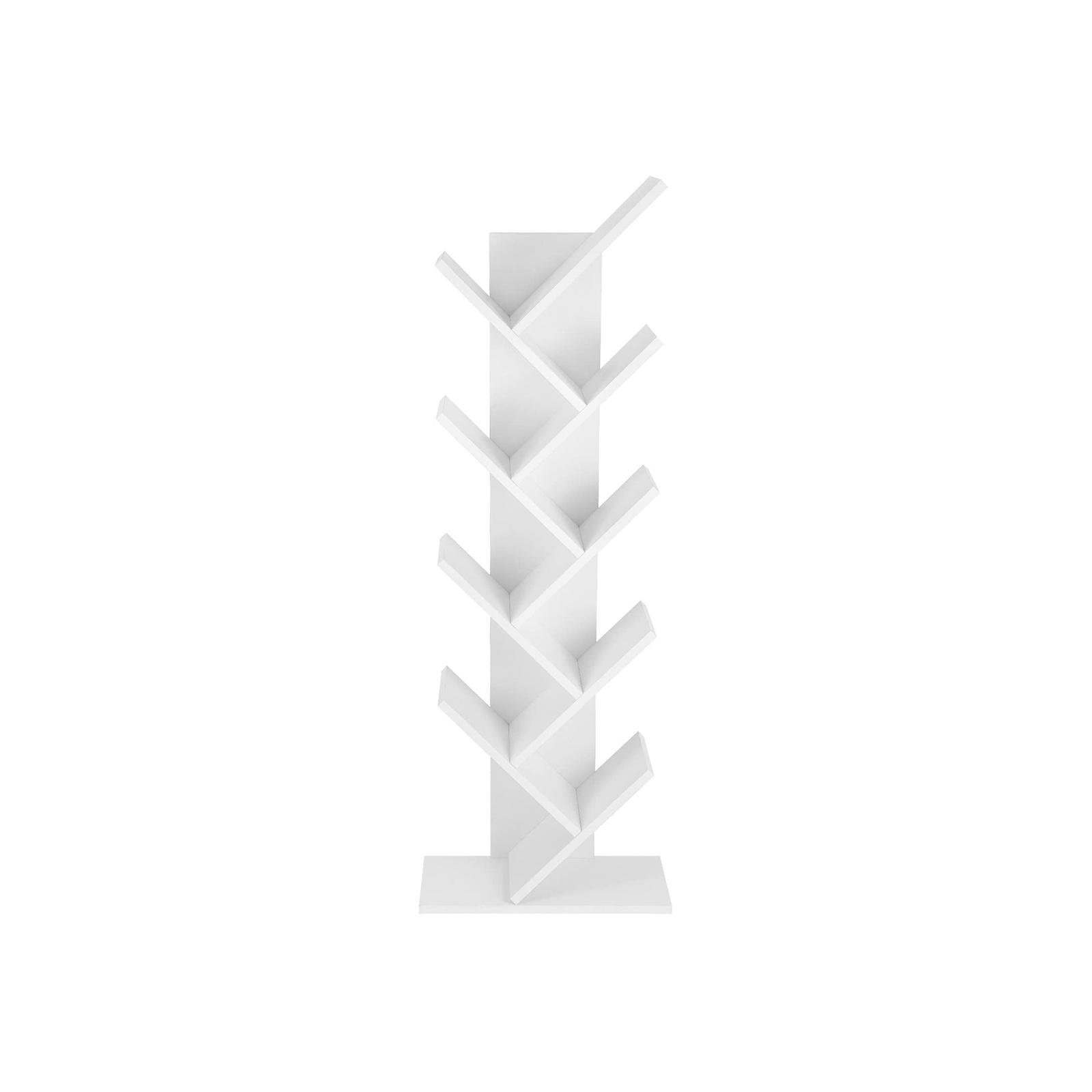 Bogreol gulv – VASAGLE træboghylde med 8 niveauer, hvid