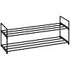 Skostativ 2 niveauer stabelbar hylde, 92 × 30 × 33 cm, sort billede