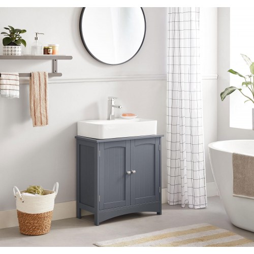 Badeværelses underskab til vask – VASAGLE, 60 × 30 × 60 cm, grå