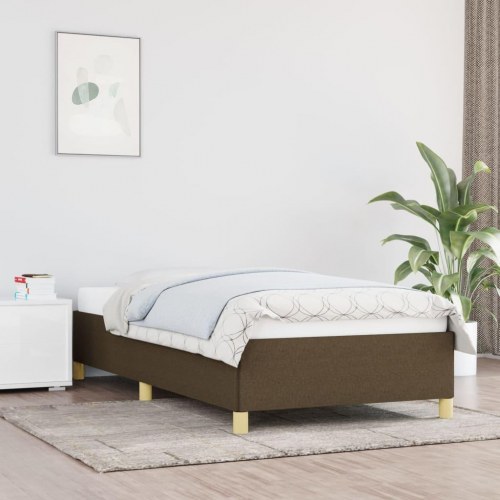 Sengeramme i stof - mørkebrun 90x190 cm (uden madras)