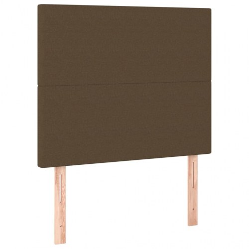 Kontinentalseng med madras 90×190 cm - stof, mørkebrun
