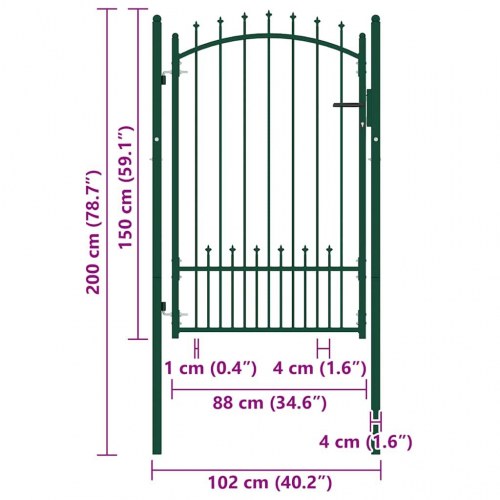 Hegnslåge EMMEN med pigge 104 x 117 cm - grøn