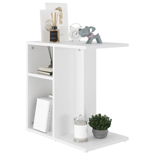 Sidebord 50x30x50 cm konstrueret træ hvid