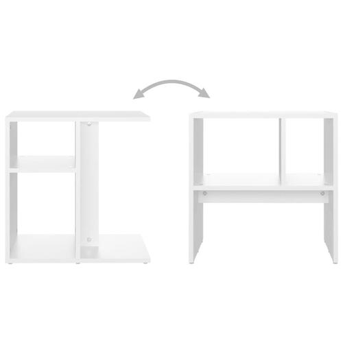 Sidebord 50x30x50 cm konstrueret træ hvid