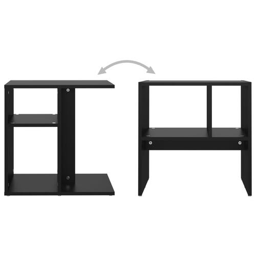 Sidebord 50x30x50 cm konstrueret træ sort