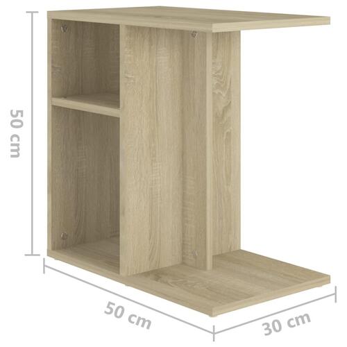 Sidebord 50x30x50 cm konstrueret træ sonoma-egetræsfarvet