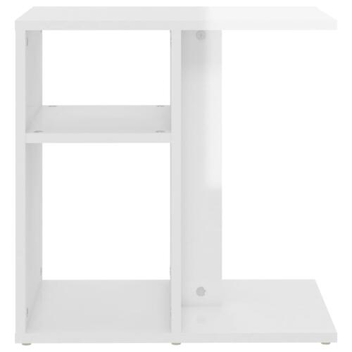 Sidebord 50x30x50 cm konstrueret træ hvid højglans