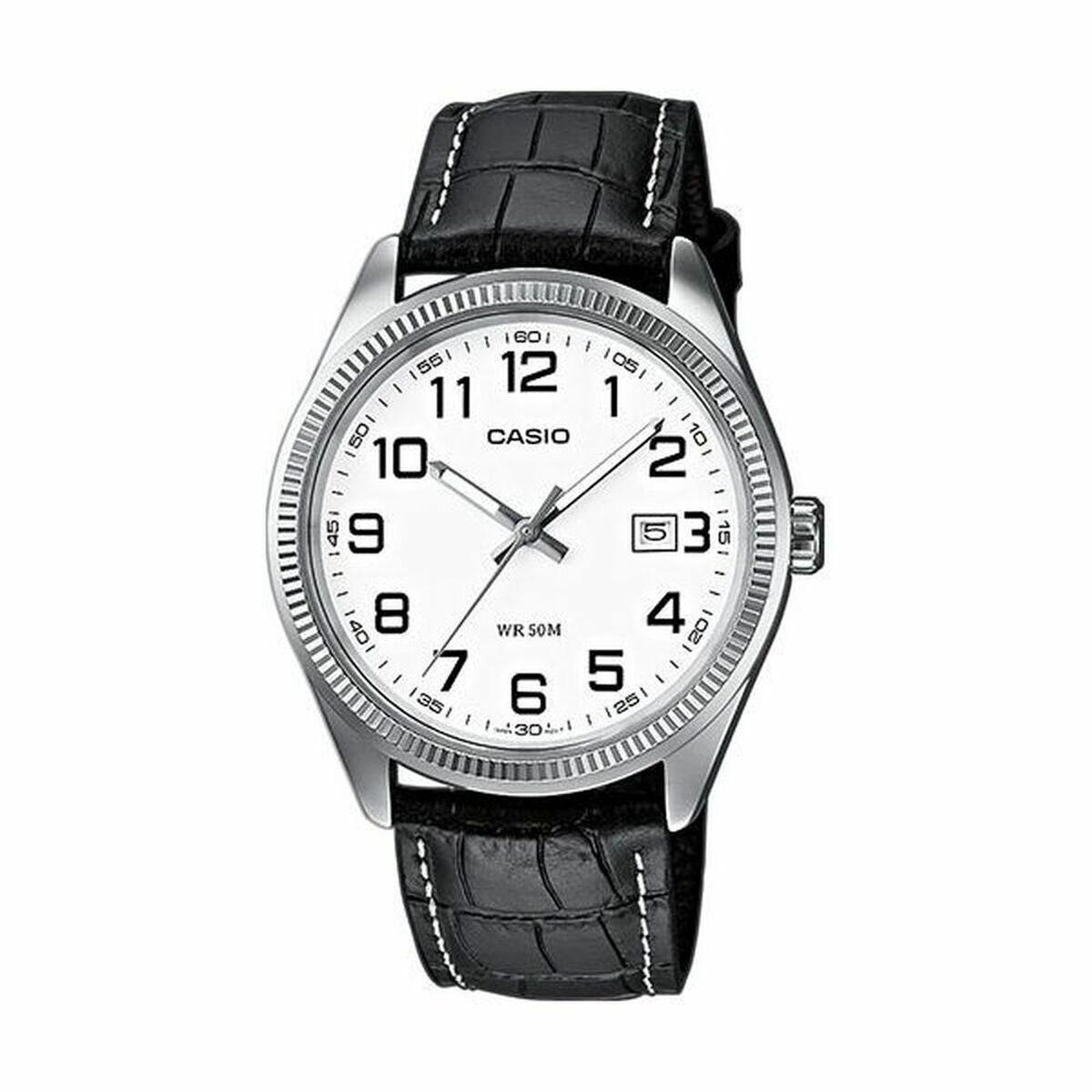 Herreur Casio DATE - sort læderrem, 39-40 mm billede