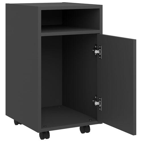Sideskab med hjul 33x38x60 cm spånplade grå