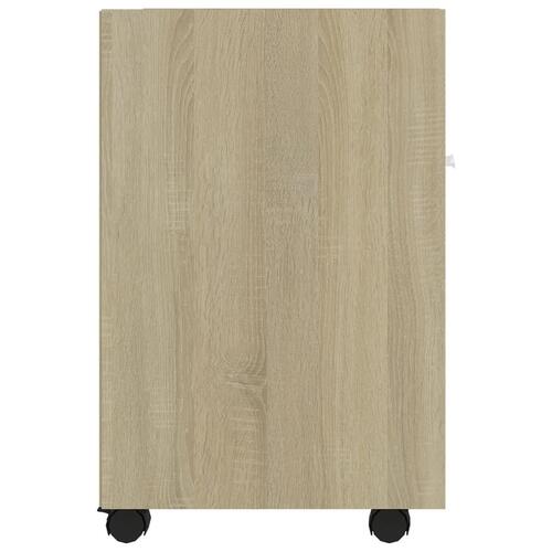 Sideskab med hjul 33x38x60 cm spånplade sonoma-eg