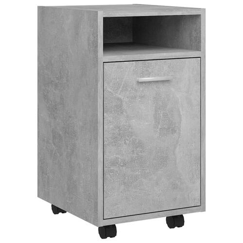 Sideskab med hjul 33x38x60 cm spånplade betongrå