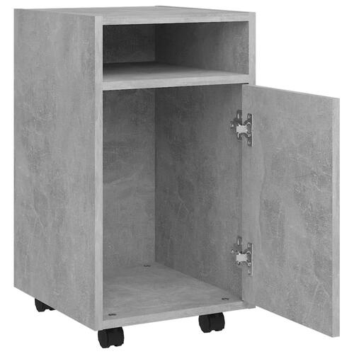 Sideskab med hjul 33x38x60 cm spånplade betongrå