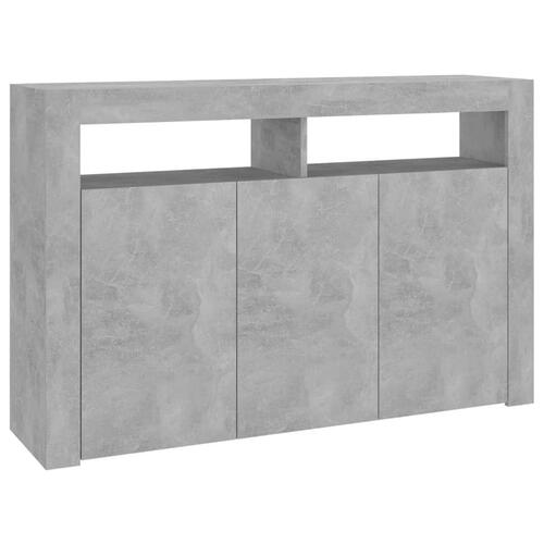 Skænk med LED-lys 115,5x30x75 cm betongrå