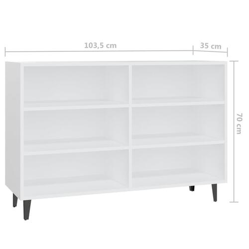 Skænk 103,5x35x70 cm konstrueret træ hvid