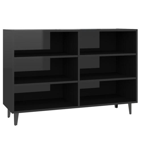 Skænk 103,5x35x70 cm spånplade sort højglans