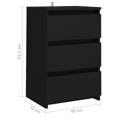 Sengeskab 40x35x62,5 cm spånplade sort
