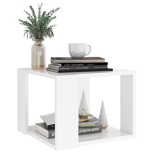 Sofabord 40x40x30 cm konstrueret træ hvid