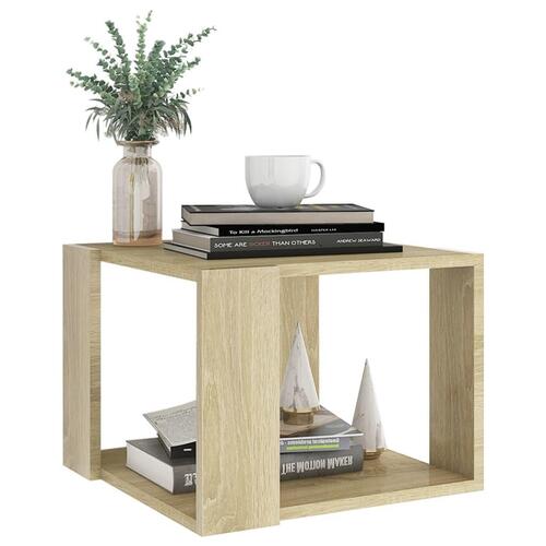 Sofabord 40x40x30 cm konstrueret træ sonoma-eg
