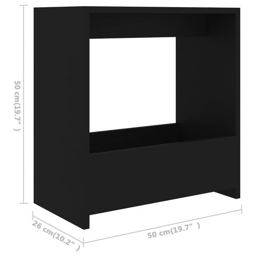 Sidebord 50x26x50 cm spånplade sort