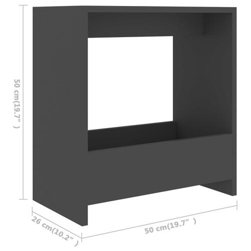 Sidebord 50x26x50 cm spånplade grå