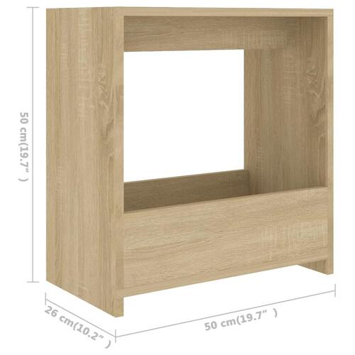 Sidebord 50x26x50 cm konstrueret træ sonoma-eg