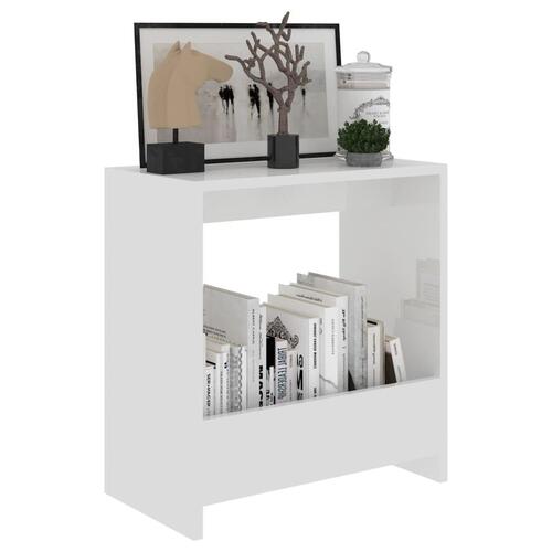 Sidebord 50x26x50 cm konstrueret træ hvid højglans