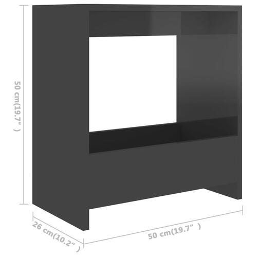 Sidebord 50x26x50 cm konstrueret træ grå højglans