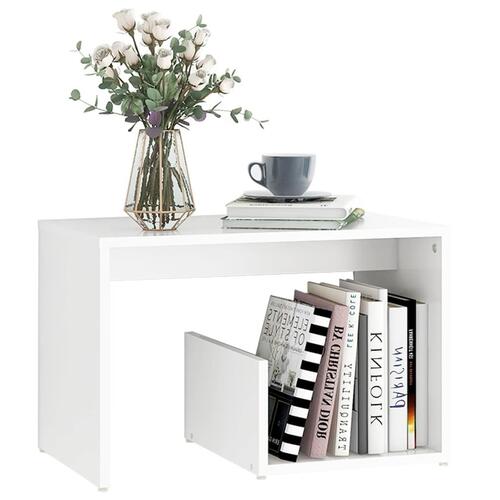 Sidebord 59x36x38 cm konstrueret træ hvid