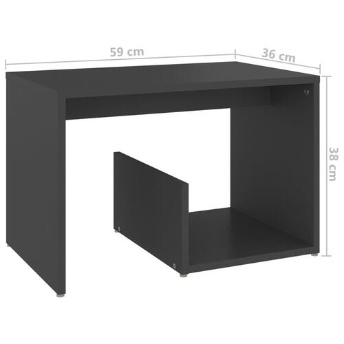 Sidebord 59x36x38 cm konstrueret træ grå