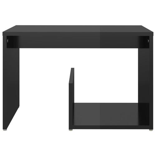 Sidebord 59x36x38 cm konstrueret træ sort højglans