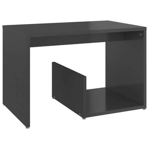 Sidebord 59x36x38 cm konstrueret træ grå højglans