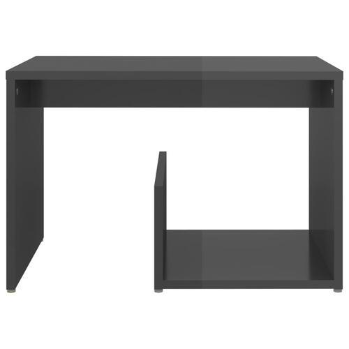 Sidebord 59x36x38 cm konstrueret træ grå højglans