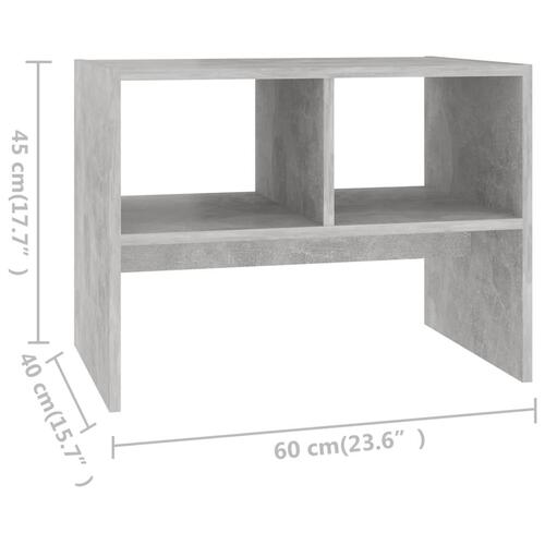 Sidebord 60x40x45 cm spånplade betongrå