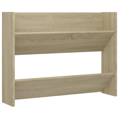 Væghængt skoskab 80x18x60 cm konstrueret træ sonoma-eg