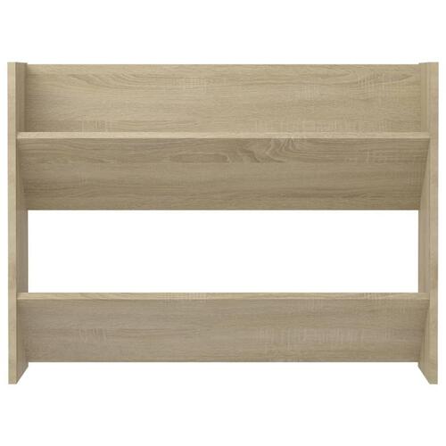 Væghængt skoskab 80x18x60 cm konstrueret træ sonoma-eg