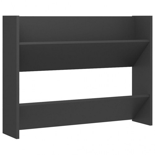 Væghængt skoskab 80x18x60 cm konstrueret træ grå