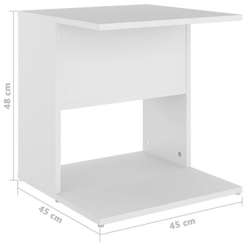Sidebord 45x45x48 cm konstrueret træ hvid