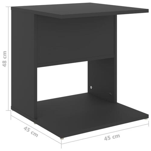 Sidebord 45x45x48 cm konstrueret træ grå