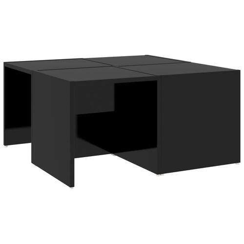 Sofabord 4 stk. 33x33x33 cm konstrueret træ sort højglans