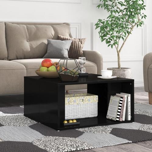 Sofabord 4 stk. 33x33x33 cm konstrueret træ sort højglans