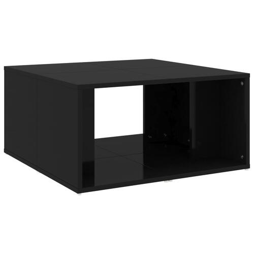 Sofabord 4 stk. 33x33x33 cm konstrueret træ sort højglans