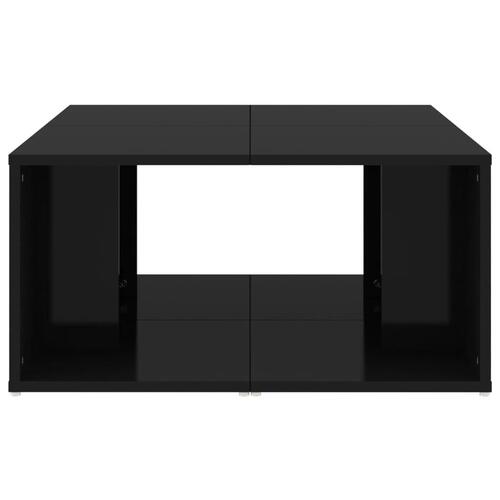 Sofabord 4 stk. 33x33x33 cm konstrueret træ sort højglans