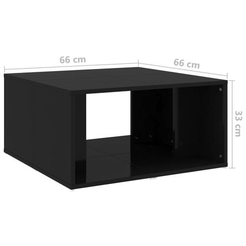 Sofabord 4 stk. 33x33x33 cm konstrueret træ sort højglans